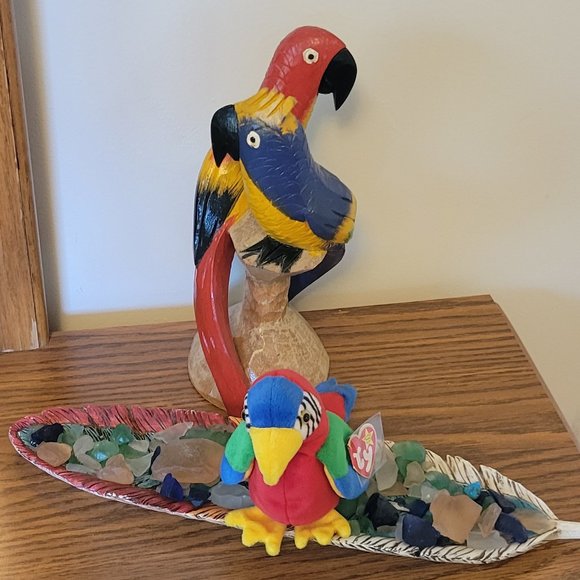 Ty Beanie Babies *RARE ERROR STAMP* Jabber Parrot Bird 1997 (Retired) - Picture 2 of 16